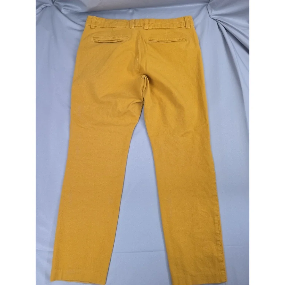 GAP Slim Crop Pants Womens Size 10 Regular Dark Mustard Yellow Two Way Stretch